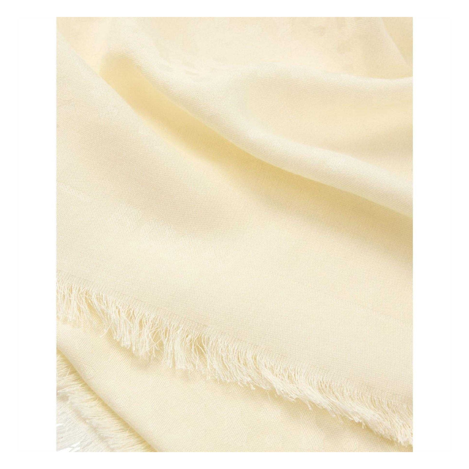 White - Side - Boss Womens-Ladies Ledonia Monogram Jacquard Scarf