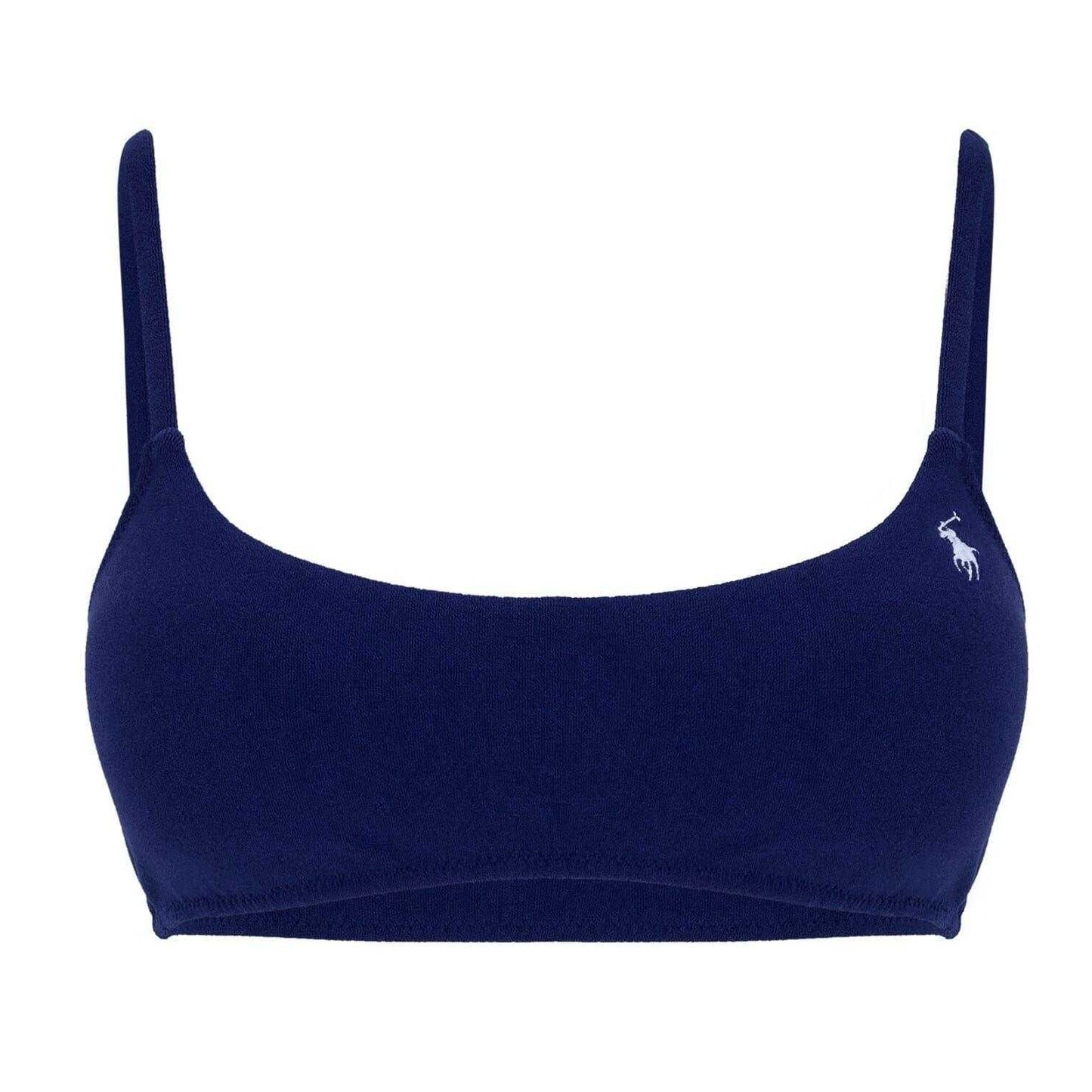 Navy Blue - Front - Ralph Lauren Womens-Ladies Pony Bikini Top