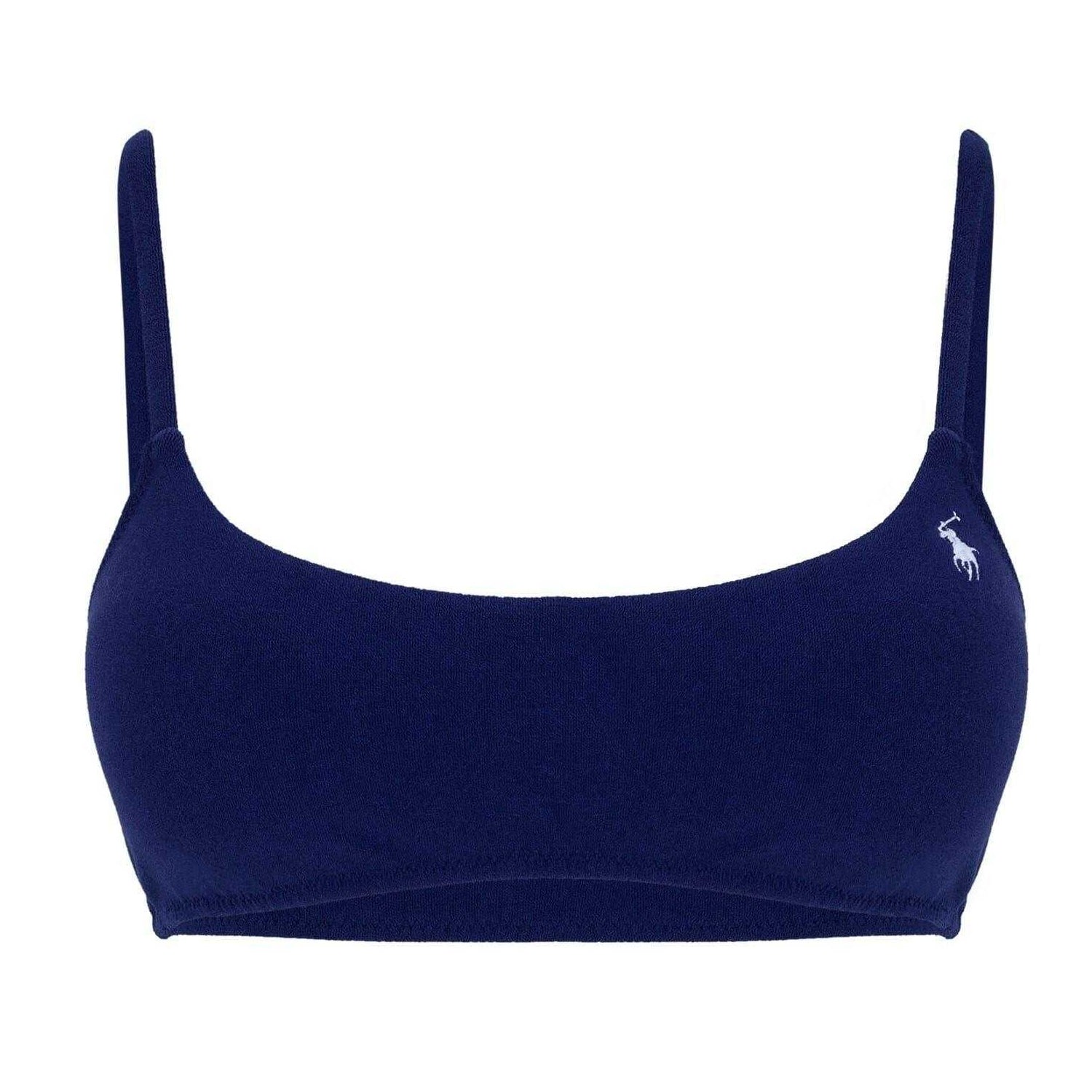 Navy Blue - Front - Ralph Lauren Womens-Ladies Pony Bikini Top