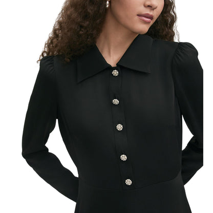 Black - Side - Finery Womens-Ladies Lucia Collared Midi Dress
