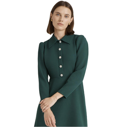 Bottle Green - Front - Finery Womens-Ladies Lucia Collared Midi Dress