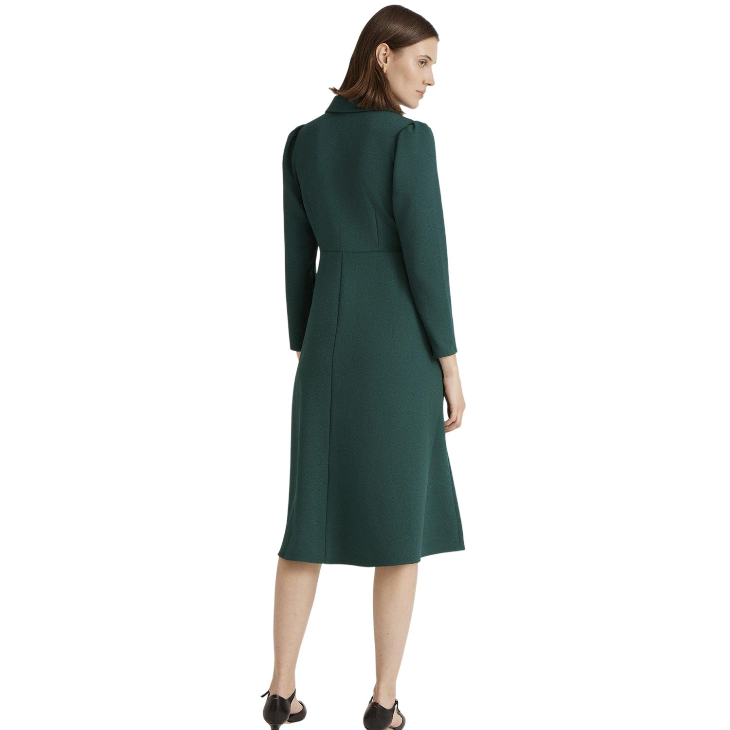 Bottle Green - Back - Finery Womens-Ladies Lucia Collared Midi Dress