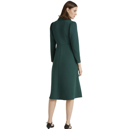 Bottle Green - Back - Finery Womens-Ladies Lucia Collared Midi Dress