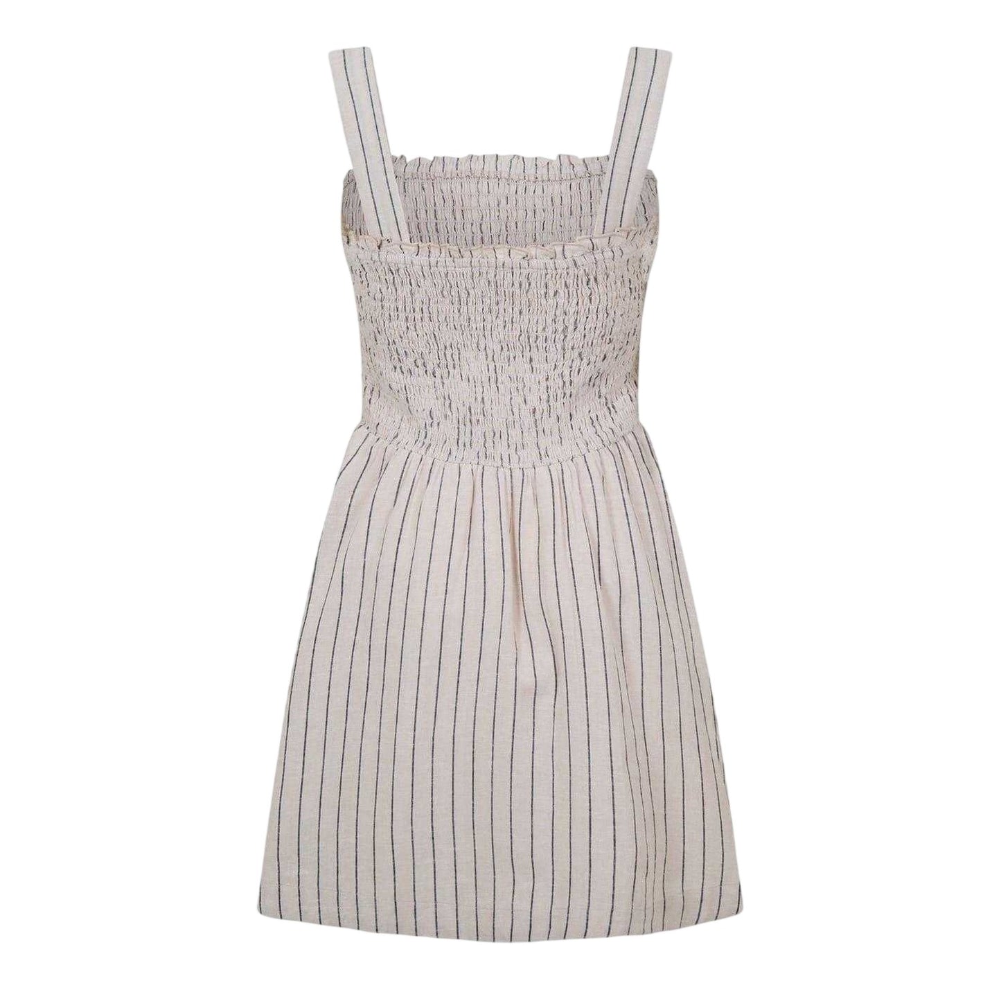 Natural - Back - Jack Wills Womens-Ladies Striped Shirred Skater Dress