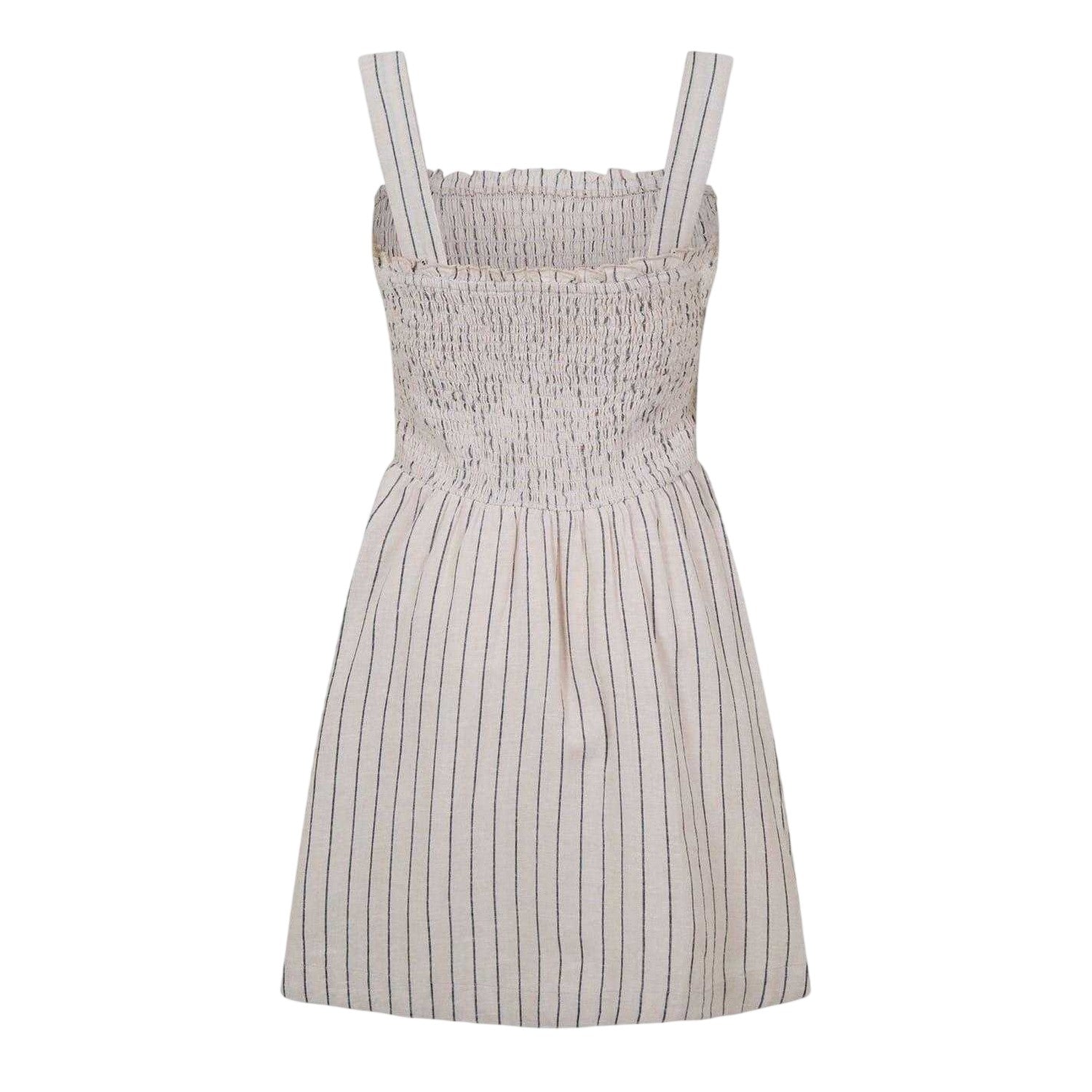 Natural - Back - Jack Wills Womens-Ladies Striped Shirred Skater Dress