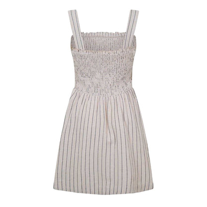Natural - Back - Jack Wills Womens-Ladies Striped Shirred Skater Dress