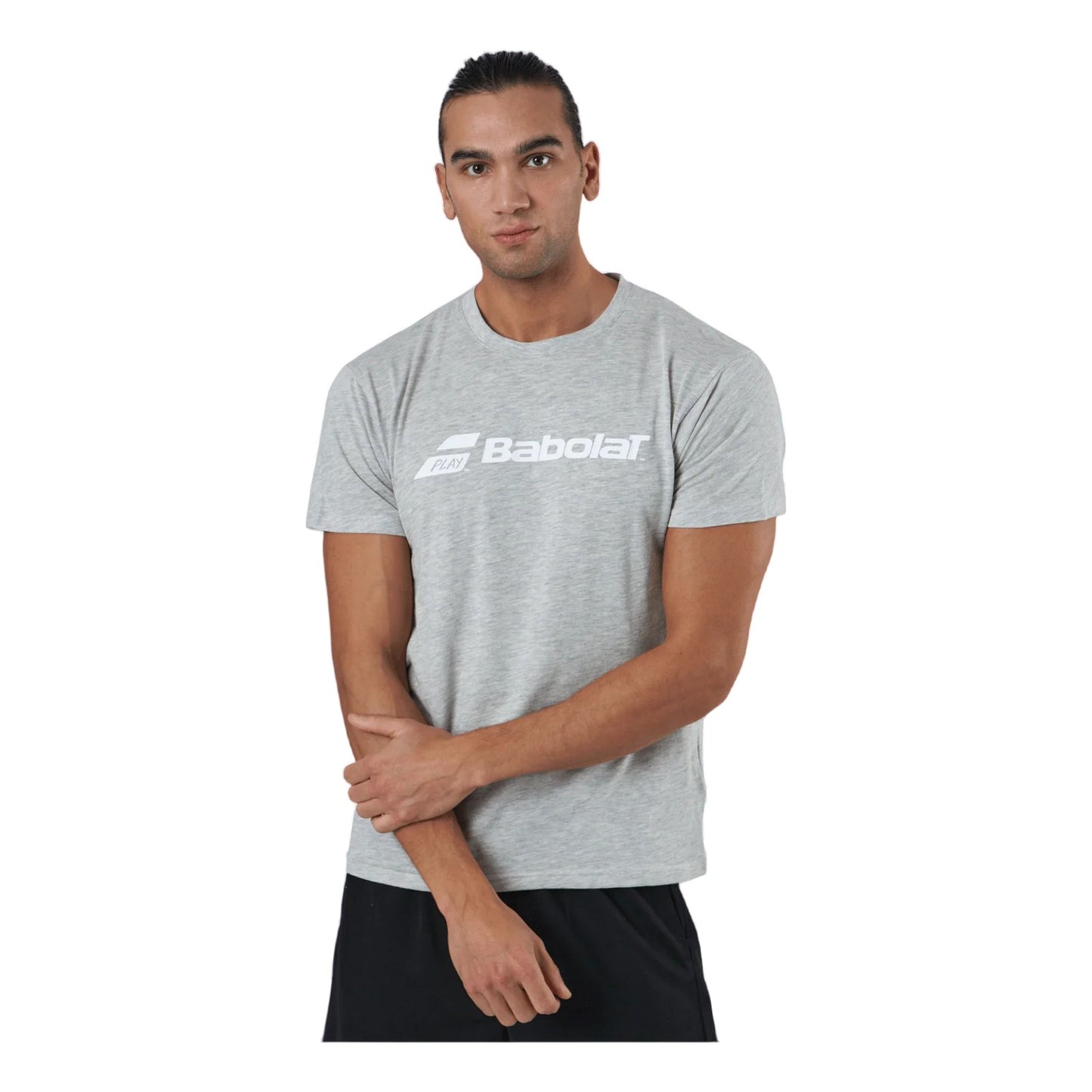 High Rise Grey - Side - Babolat Mens Chest Logo Regular T-Shirt