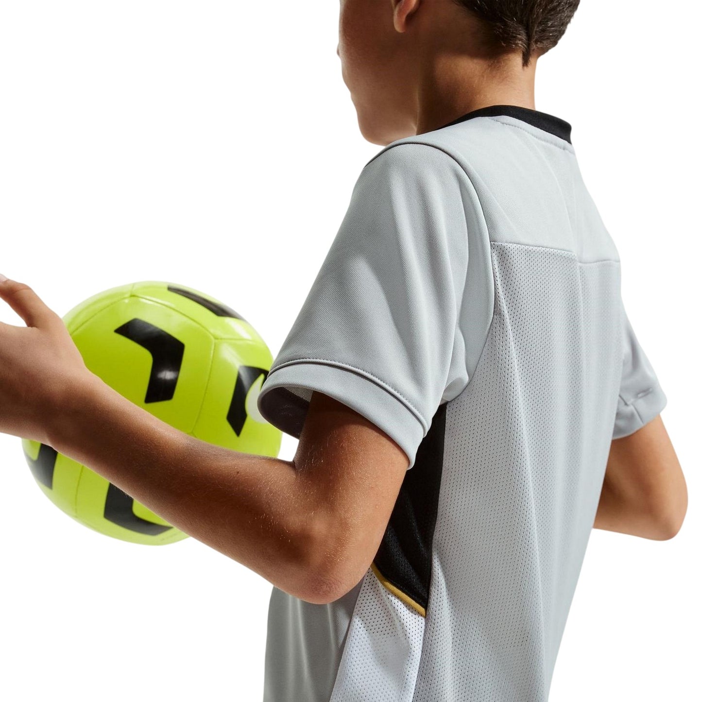 Grey-Gold - Back - Nike Childrens-Kids Academy Swoosh Top