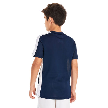 Obsidian Blue-White - Back - Nike Childrens-Kids Academy Swoosh Top