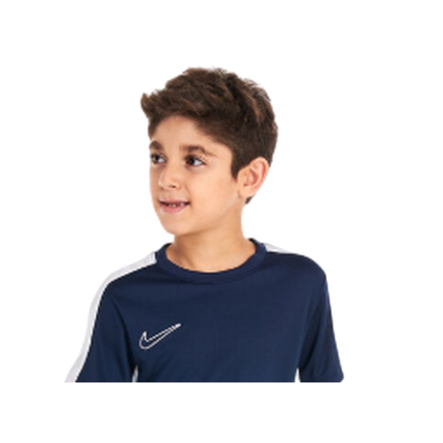 Obsidian Blue-White - Side - Nike Childrens-Kids Academy Swoosh Top