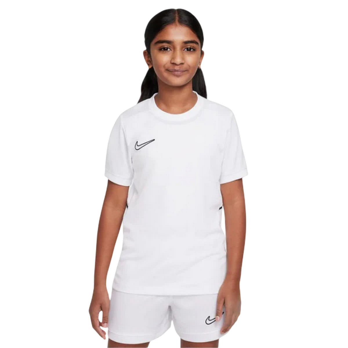 White-Black - Front - Nike Childrens-Kids Academy Swoosh Top