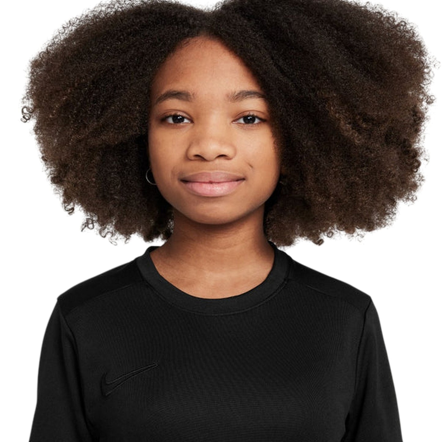 Black - Side - Nike Childrens-Kids Academy Swoosh Top