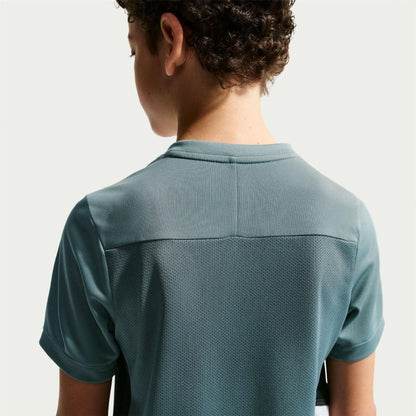 Slate-White - Back - Nike Childrens-Kids Academy Swoosh Top