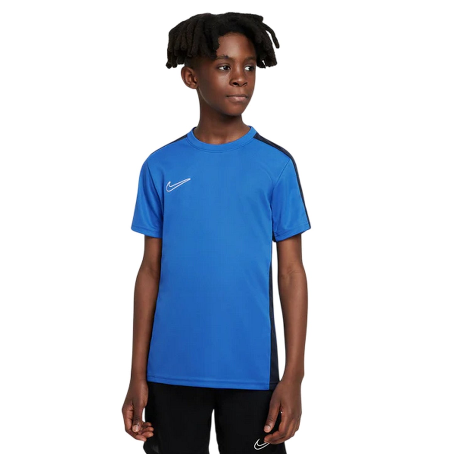 Blue-Obsidian Blue-White - Front - Nike Childrens-Kids Academy Swoosh Top