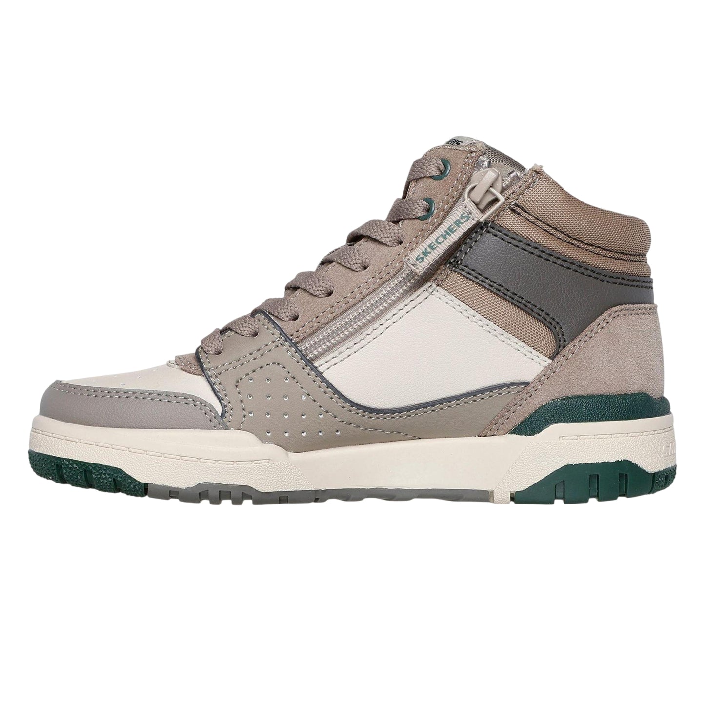Taupe - Back - Skechers Childrens-Kids SKX-228 Trainers