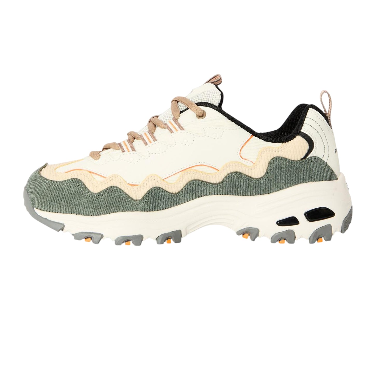 Off White-Green - Back - Skechers Womens-Ladies D Lites1.0 Trainers