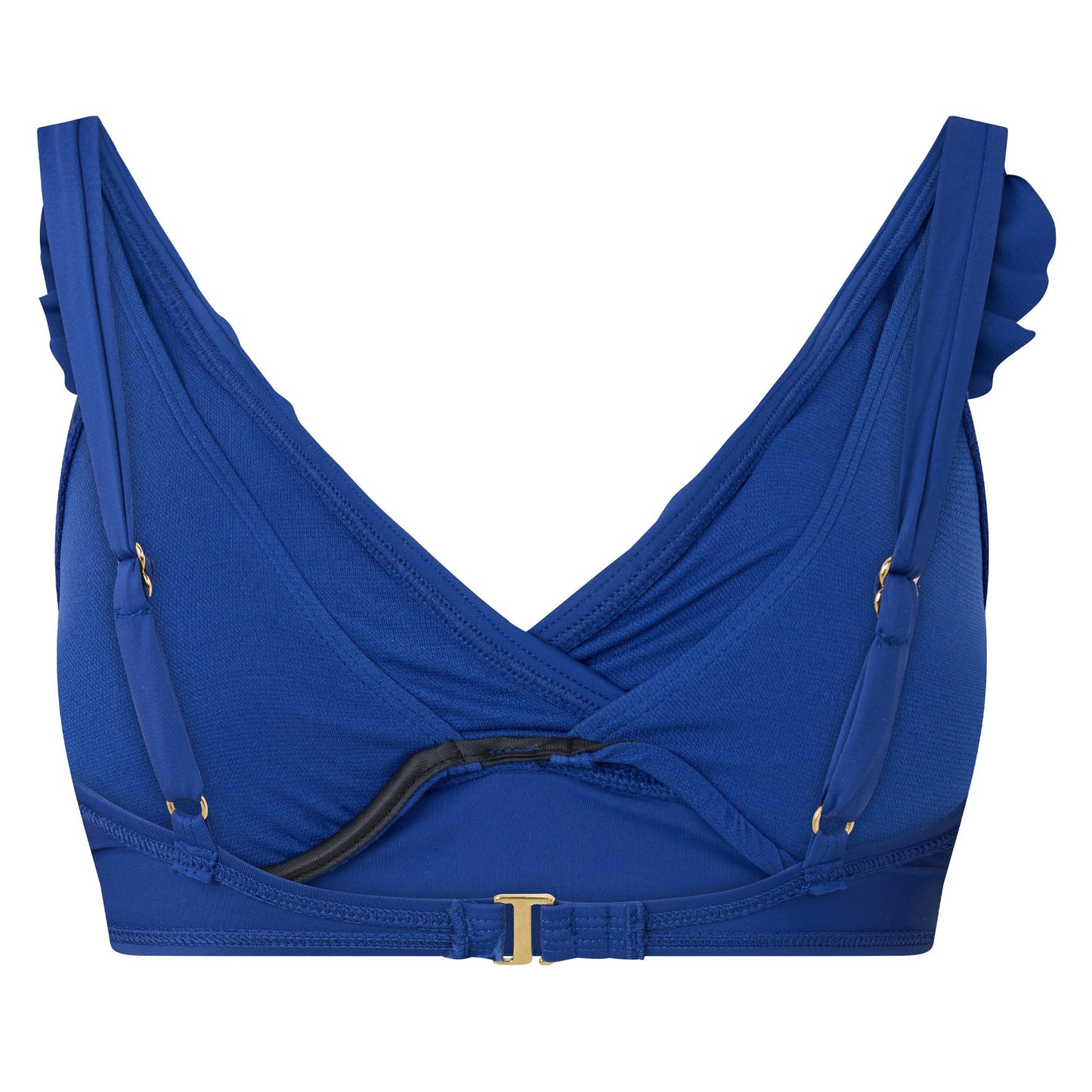 Sapphire - Back - Ralph Lauren Womens-Ladies Ruffled V Neck Bikini Top