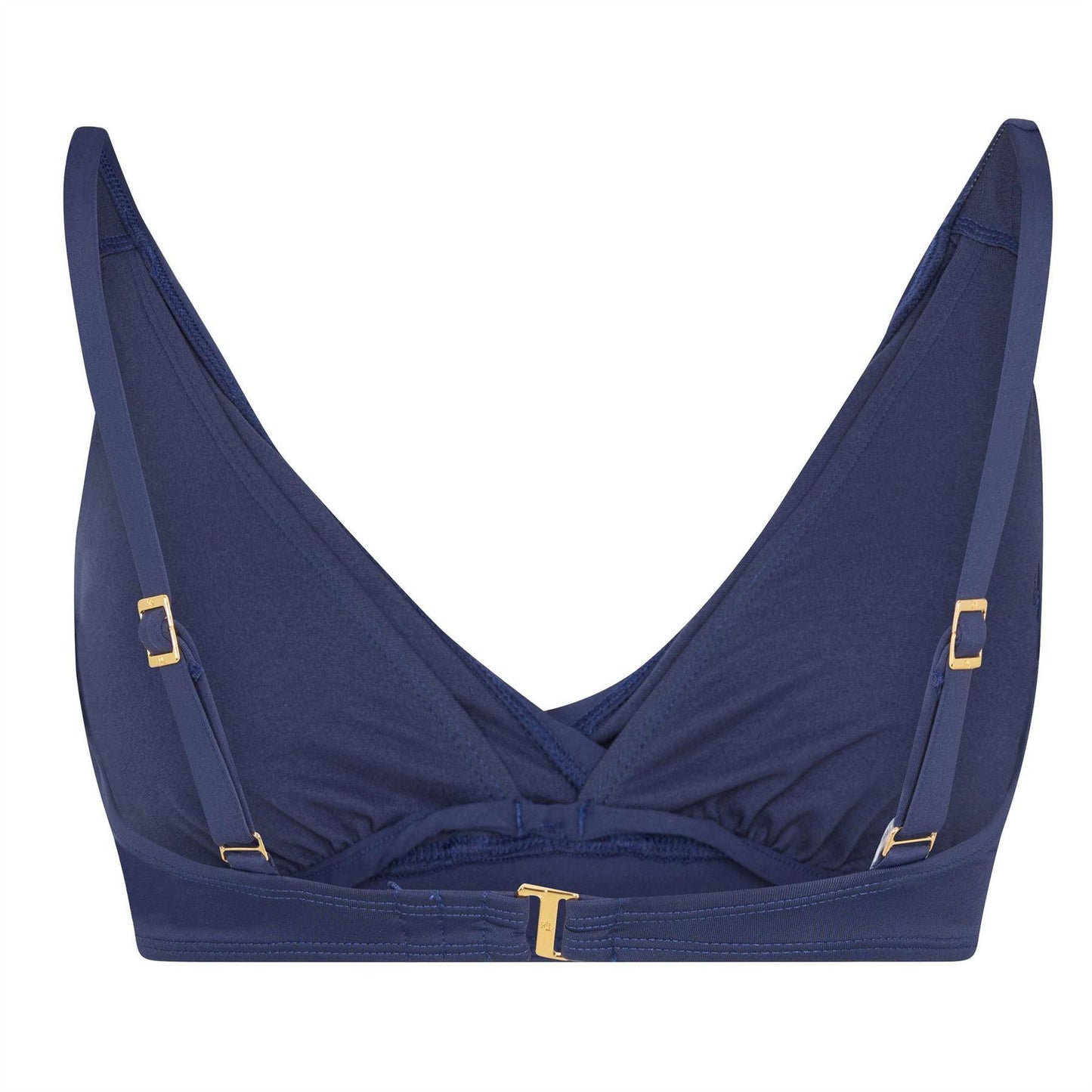 Navy - Back - Ralph Lauren Womens-Ladies Ruffled V Neck Bikini Top