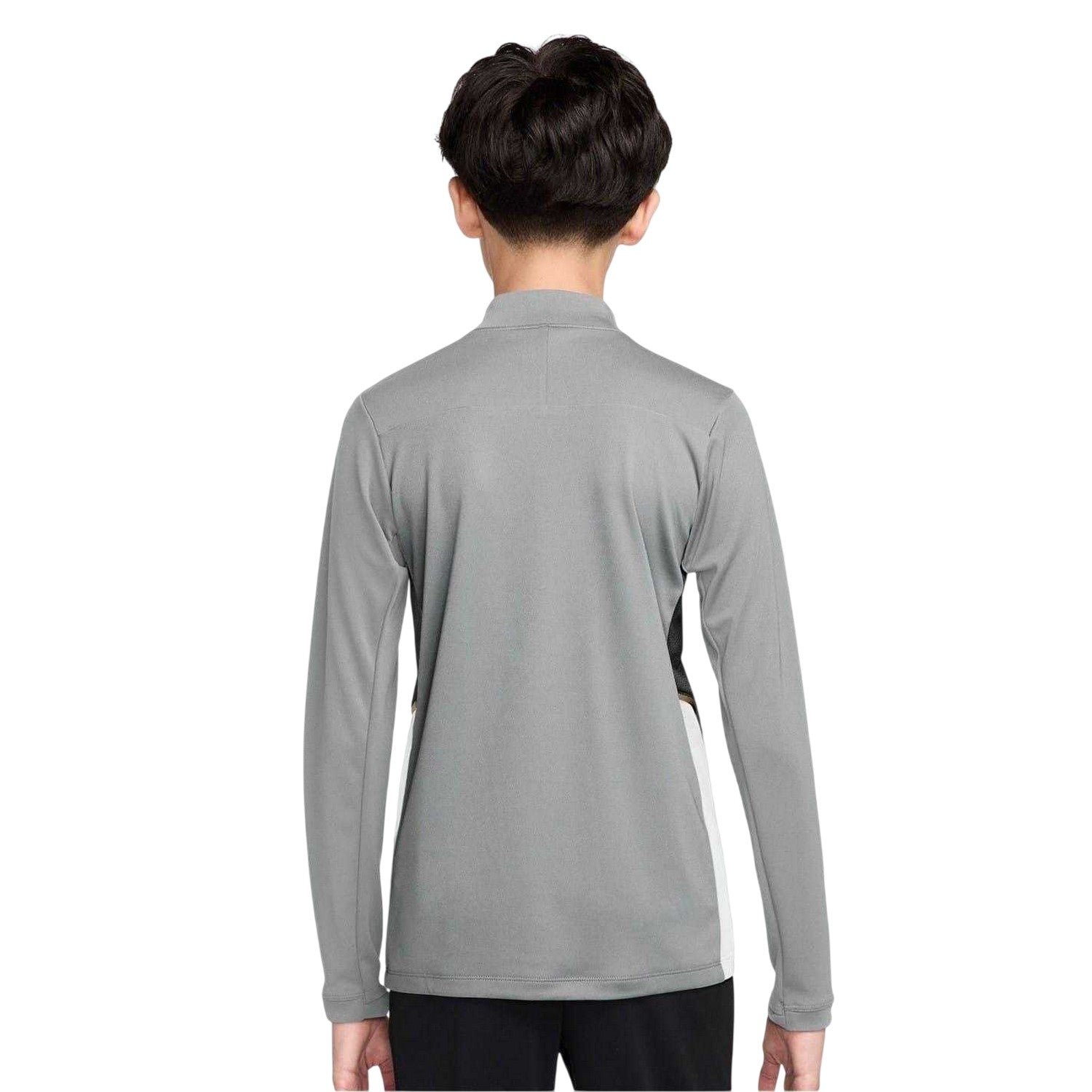 Grey-Gold - Back - Nike Childrens-Kids Academy Swoosh Drill Top