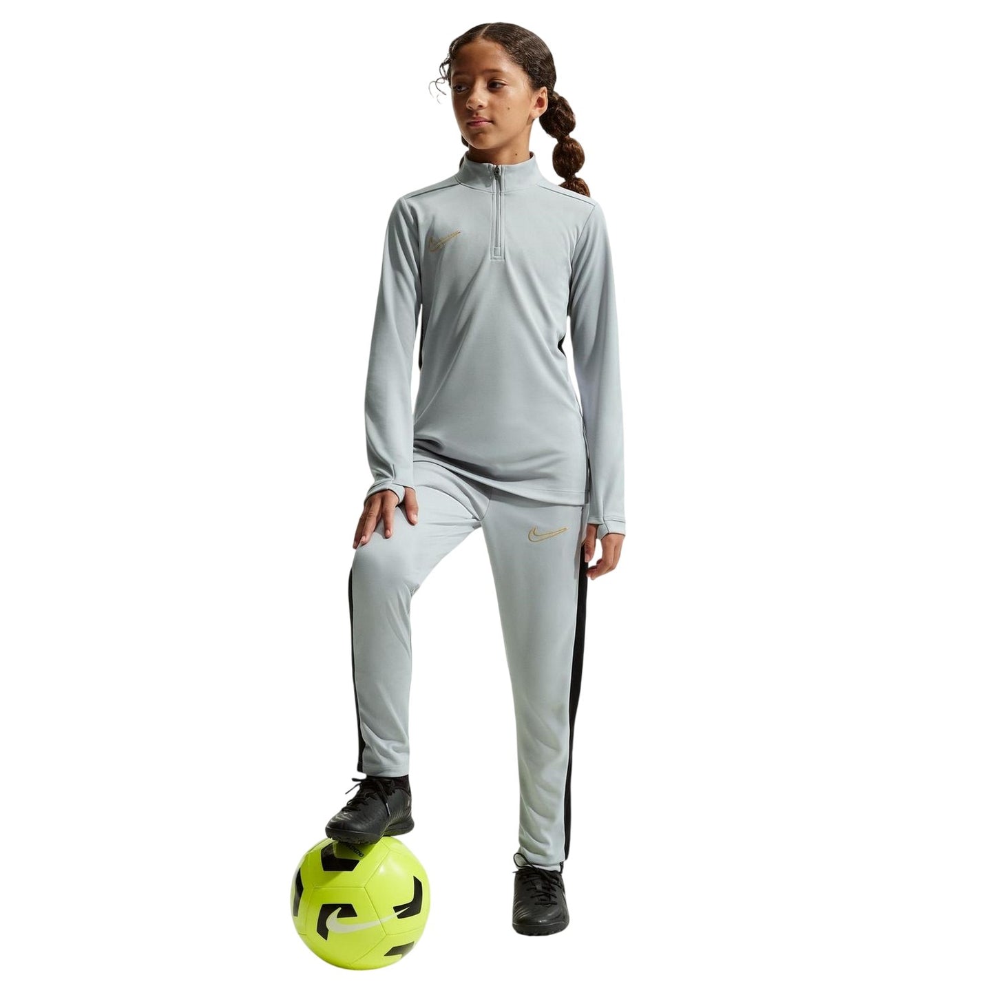 Grey-Gold - Lifestyle - Nike Childrens-Kids Academy Swoosh Drill Top