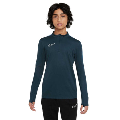 Navy-White - Front - Nike Childrens-Kids Academy Swoosh Drill Top