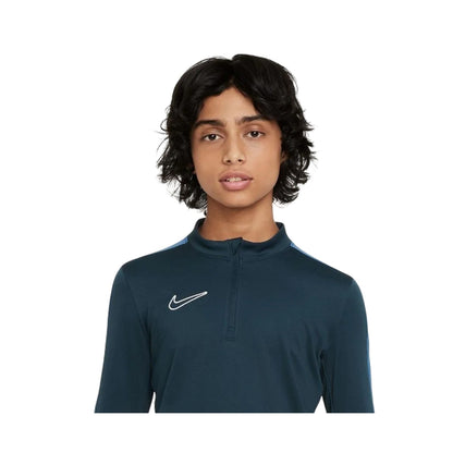Navy-White - Side - Nike Childrens-Kids Academy Swoosh Drill Top