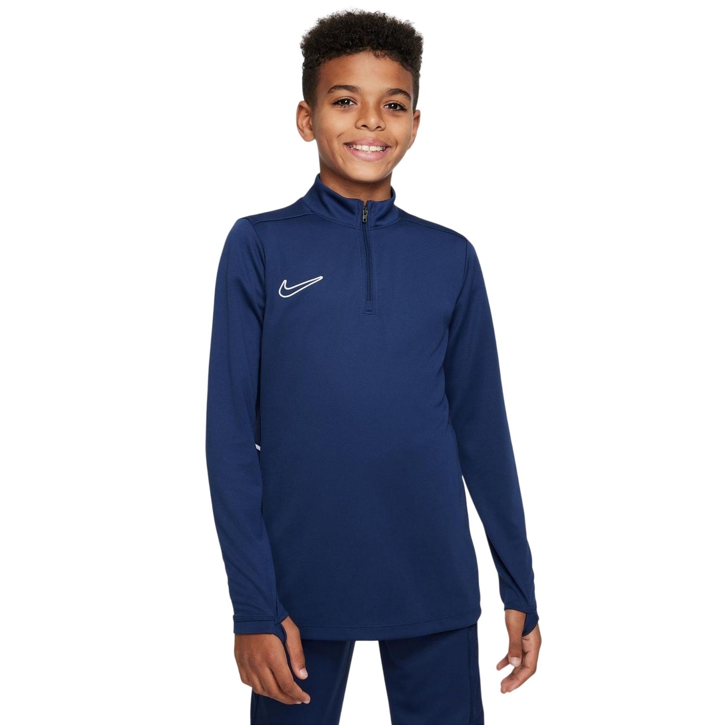 Obsidian Blue-White - Front - Nike Childrens-Kids Academy Swoosh Drill Top