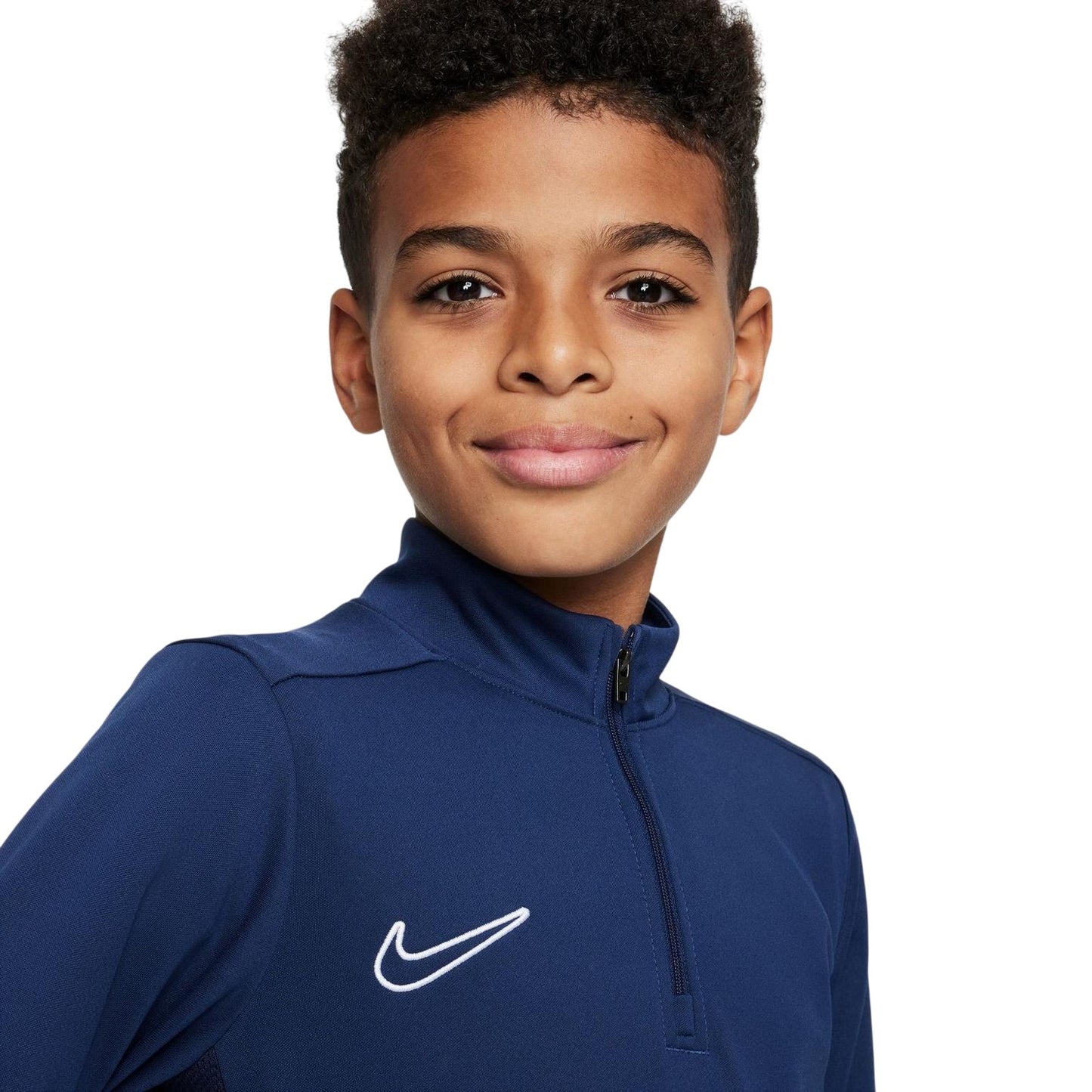 Obsidian Blue-White - Side - Nike Childrens-Kids Academy Swoosh Drill Top