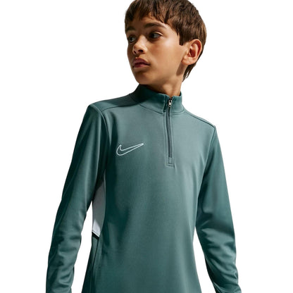 Slate-White - Front - Nike Childrens-Kids Academy Swoosh Drill Top