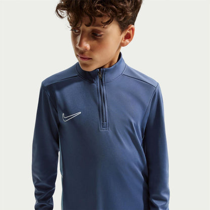 Diffused Blue - Front - Nike Childrens-Kids Academy Swoosh Drill Top