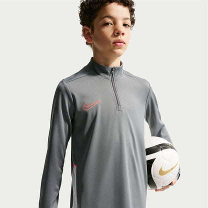 Grey - Front - Nike Childrens-Kids Academy Swoosh Drill Top