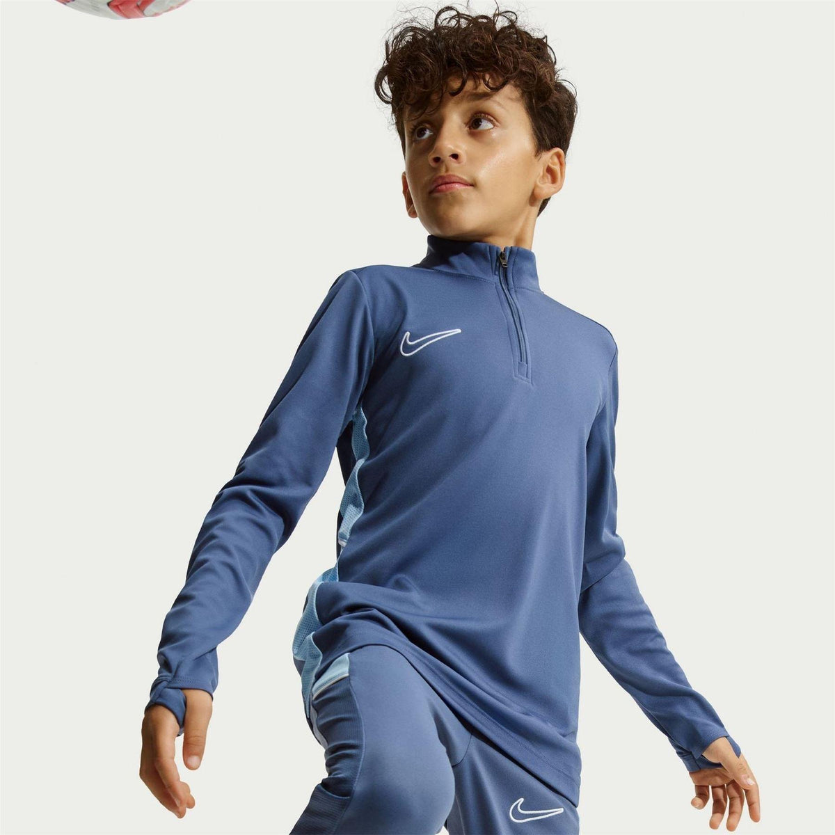 Diffused Blue - Side - Nike Childrens-Kids Academy Swoosh Drill Top