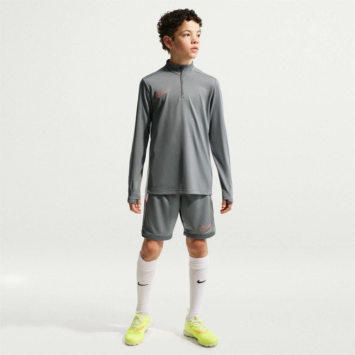Grey - Lifestyle - Nike Childrens-Kids Academy Swoosh Drill Top