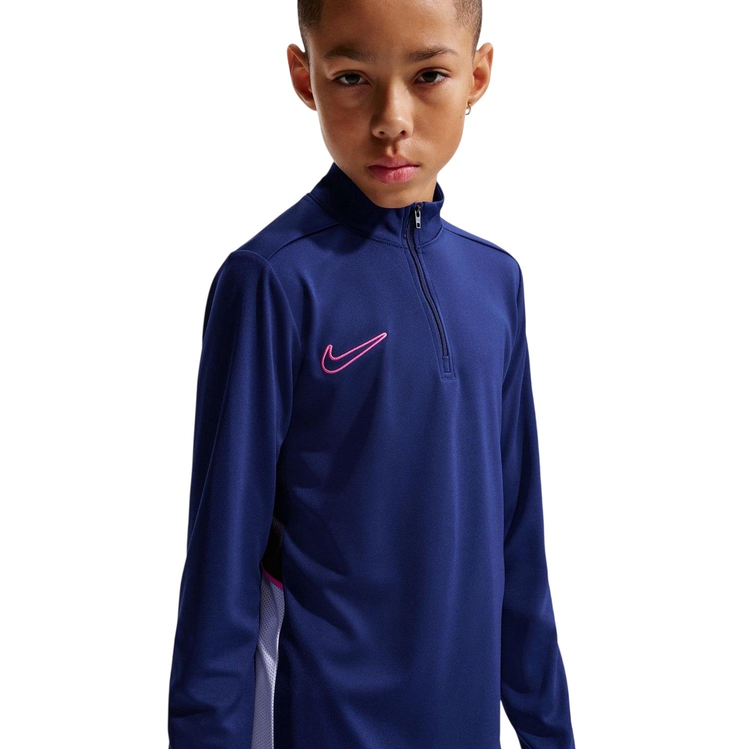 Blue-Pink - Front - Nike Childrens-Kids Academy Swoosh Drill Top