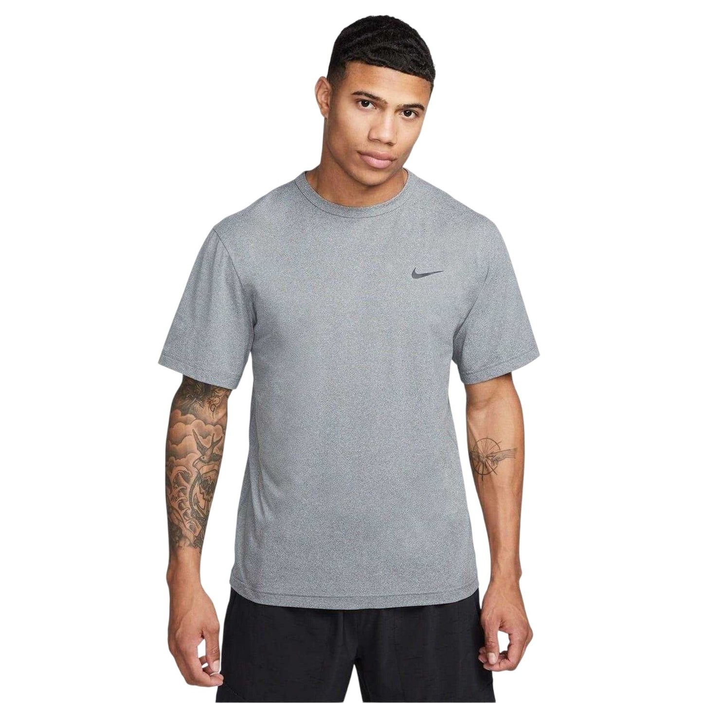 Smoke Grey - Front - Nike Mens Hyverse Swoosh Short-Sleeved T-Shirt