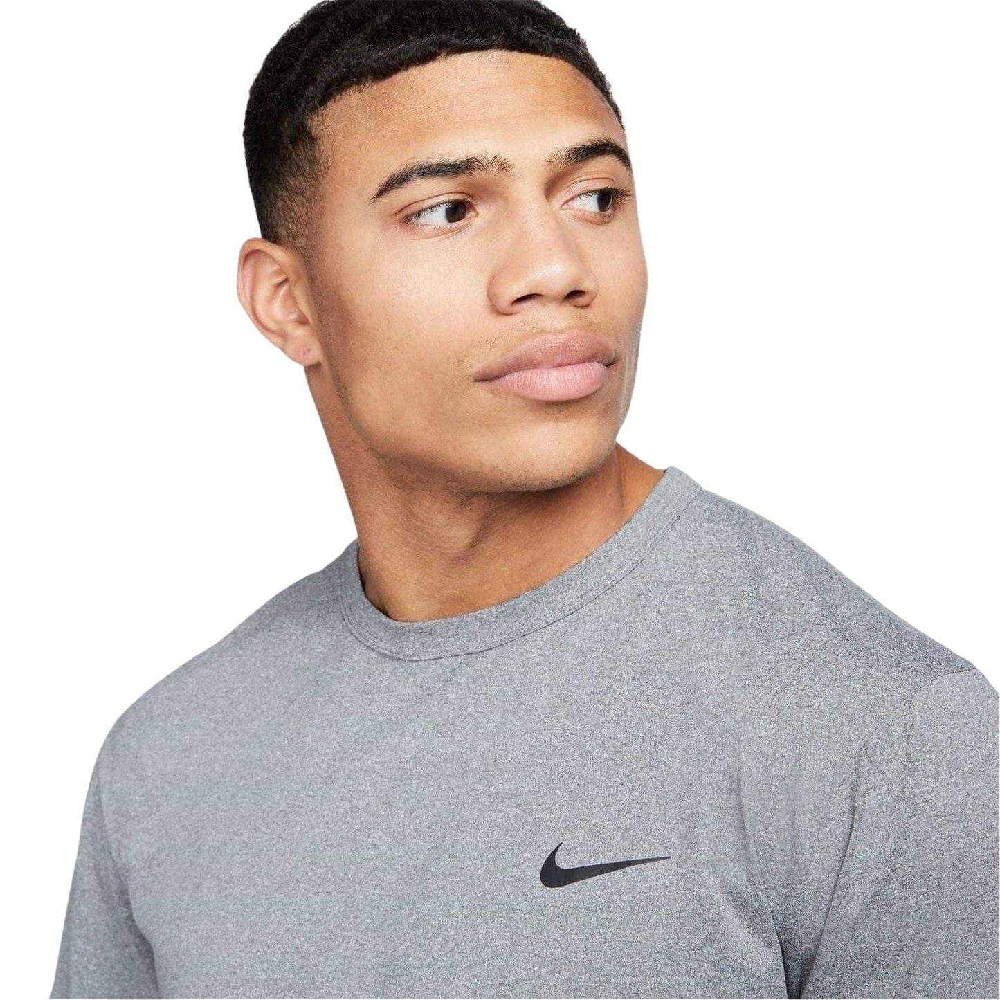 Smoke Grey - Side - Nike Mens Hyverse Swoosh Short-Sleeved T-Shirt