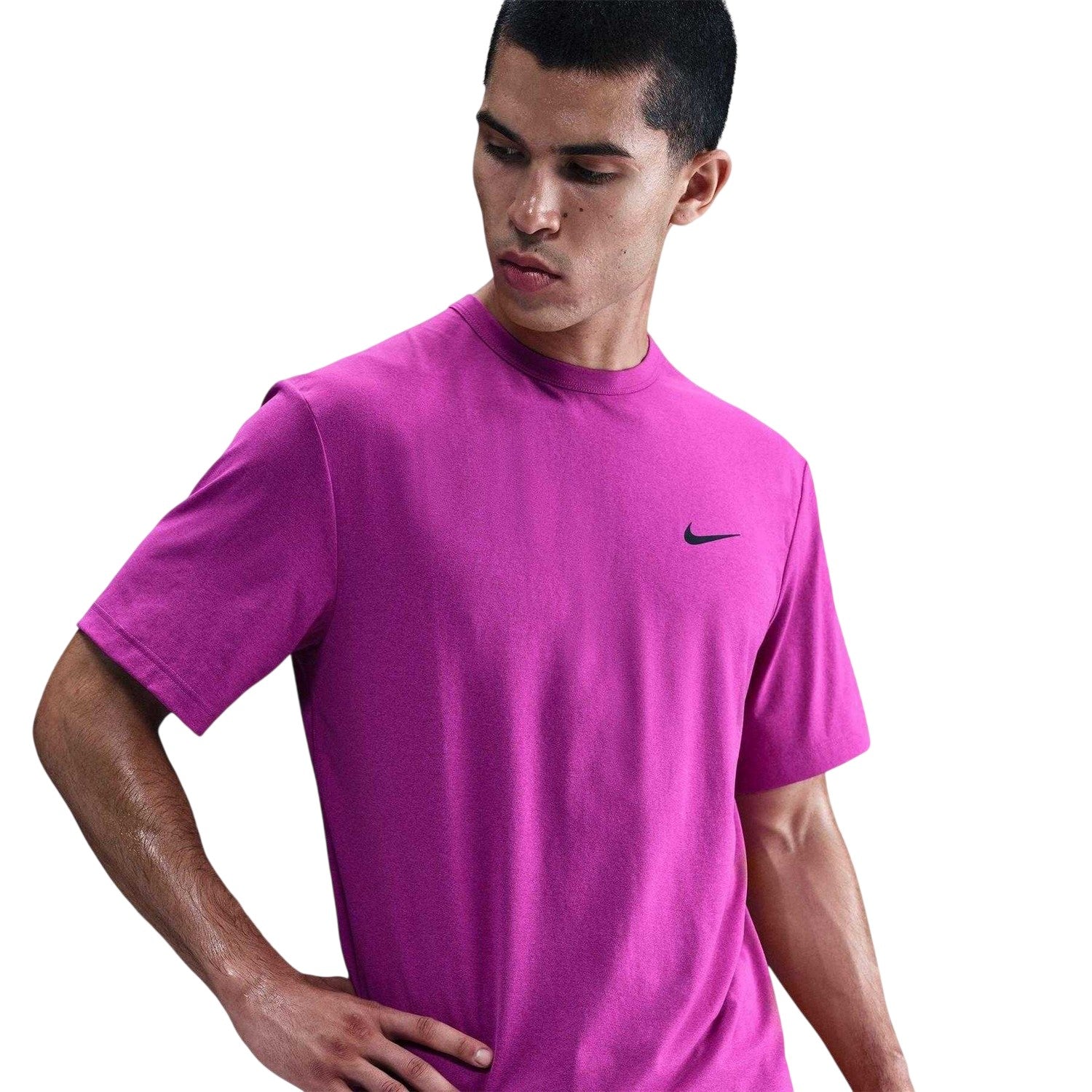 Vivid Viola Purple - Front - Nike Mens Hyverse Swoosh Short-Sleeved T-Shirt