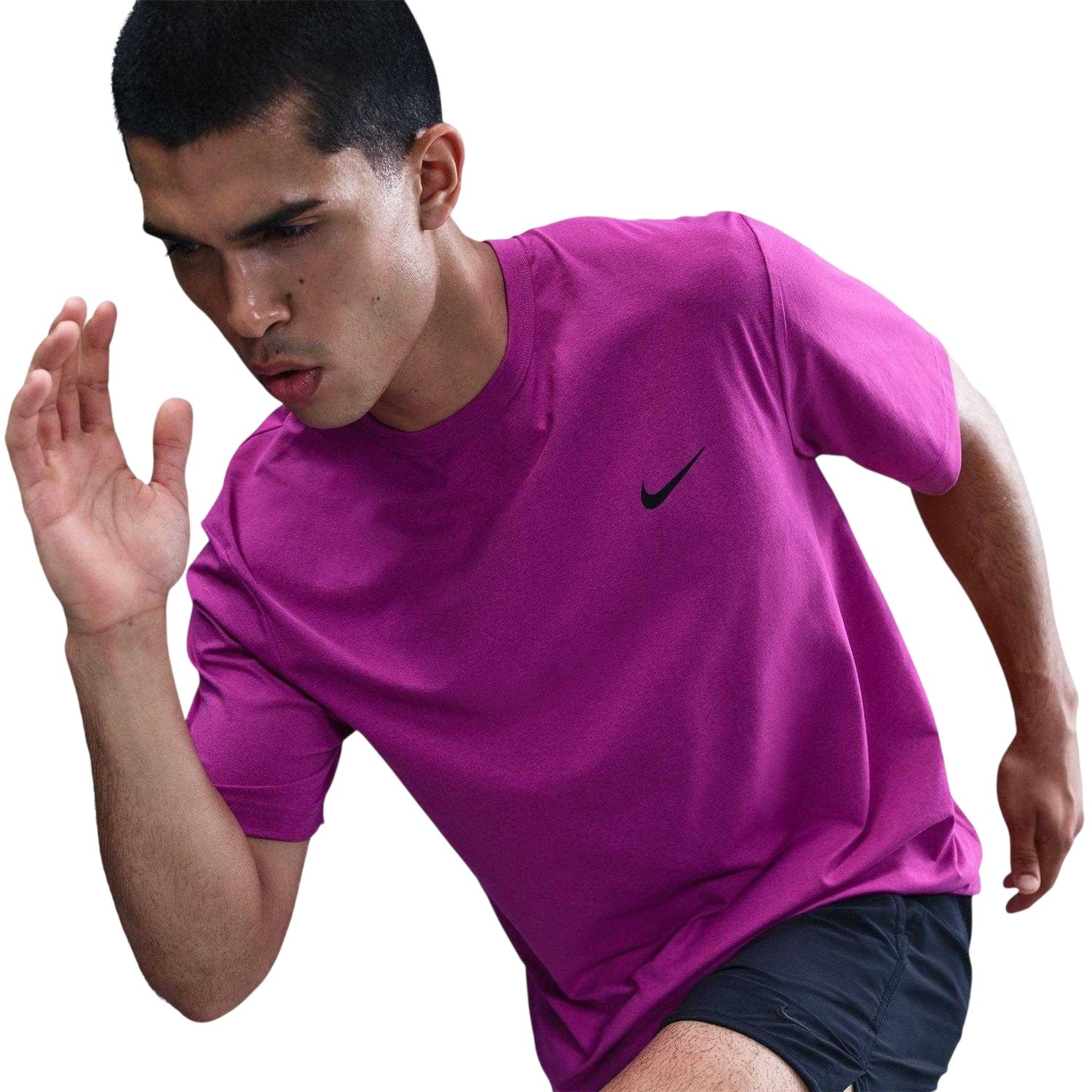 Vivid Viola Purple - Side - Nike Mens Hyverse Swoosh Short-Sleeved T-Shirt