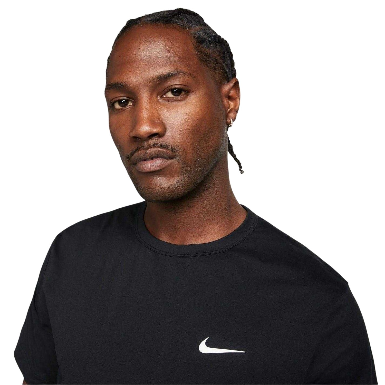 Black - Side - Nike Mens Hyverse Swoosh Short-Sleeved T-Shirt