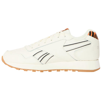Chalk-Black - Back - Reebok Womens-Ladies Glide Leather Trainers