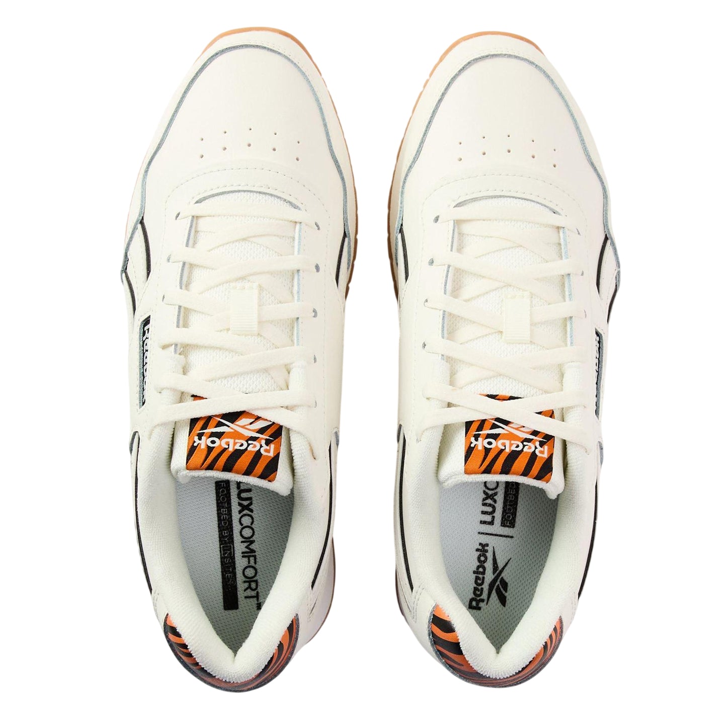 Chalk-Black - Side - Reebok Womens-Ladies Glide Leather Trainers