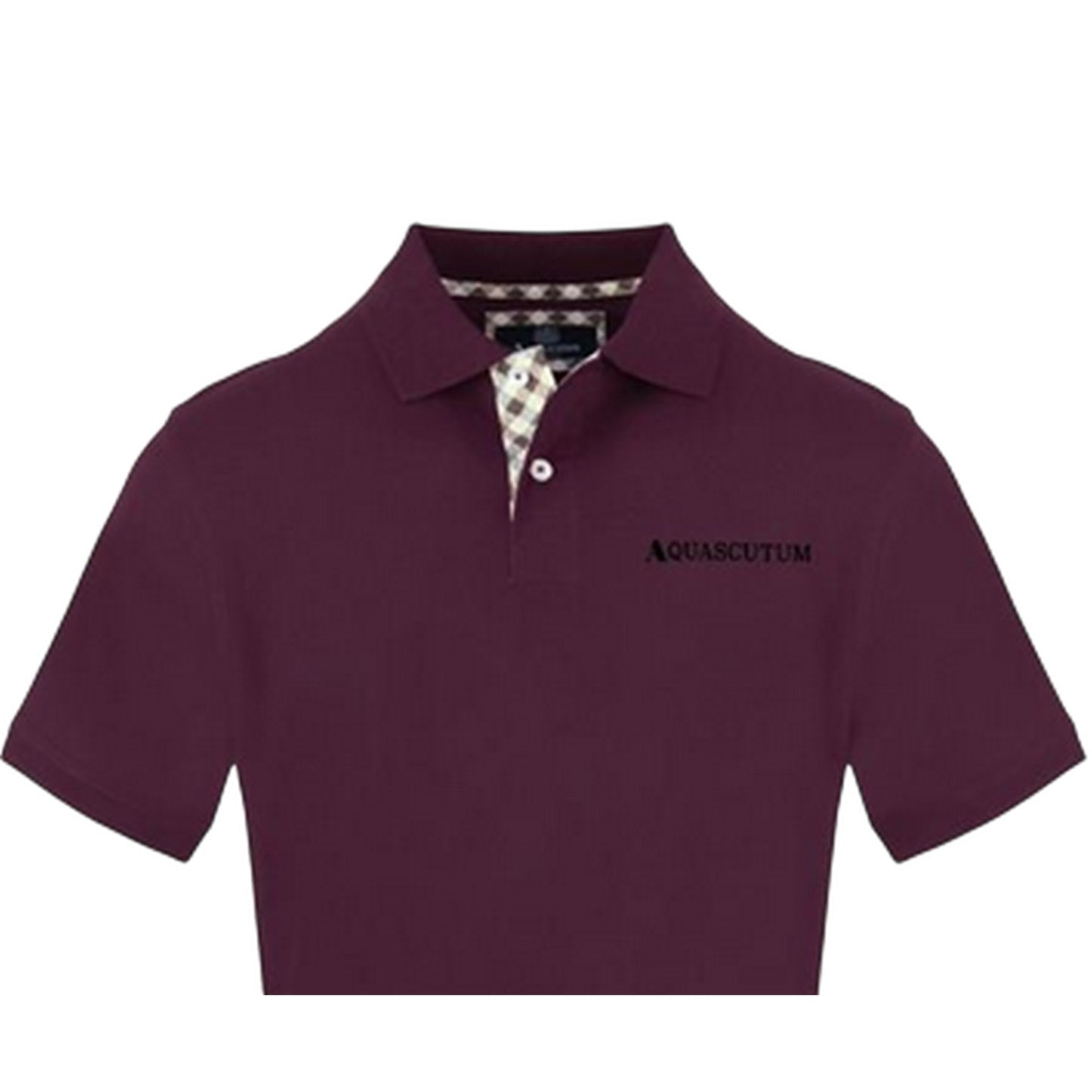 Red - Side - Aquascutum Mens Collared Short-Sleeved Polo Shirt