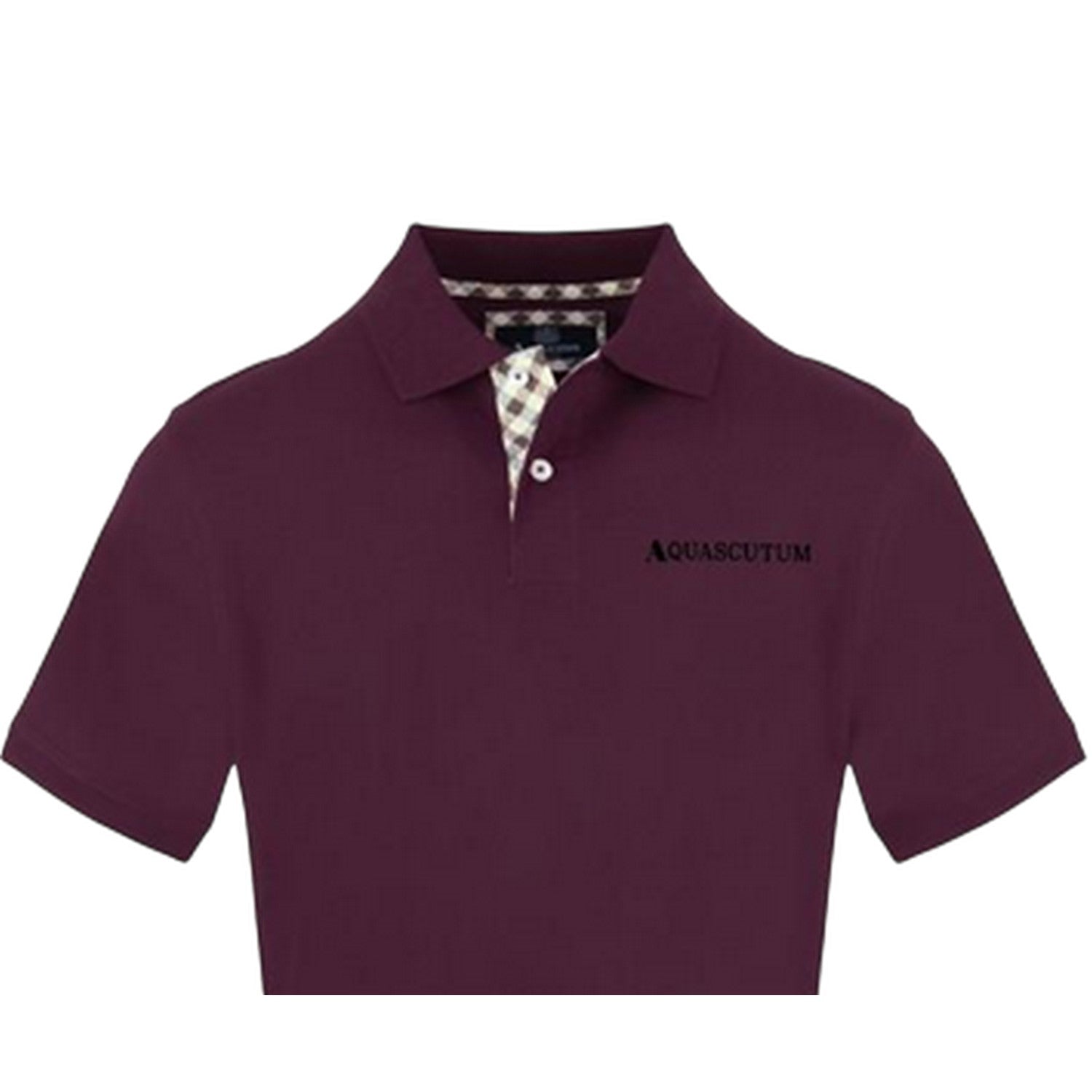 Red - Side - Aquascutum Mens Collared Short-Sleeved Polo Shirt