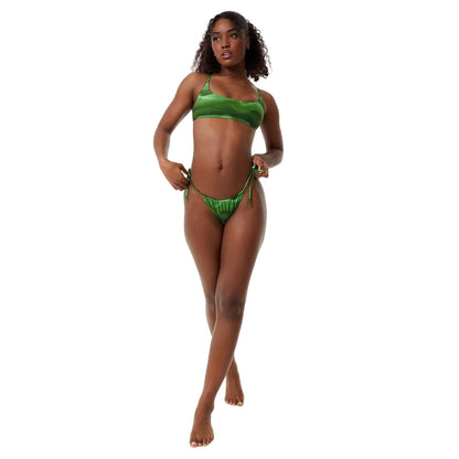 Green - Lifestyle - Jack Wills Womens-Ladies Swirl Print Scoop Neck Bikini Top