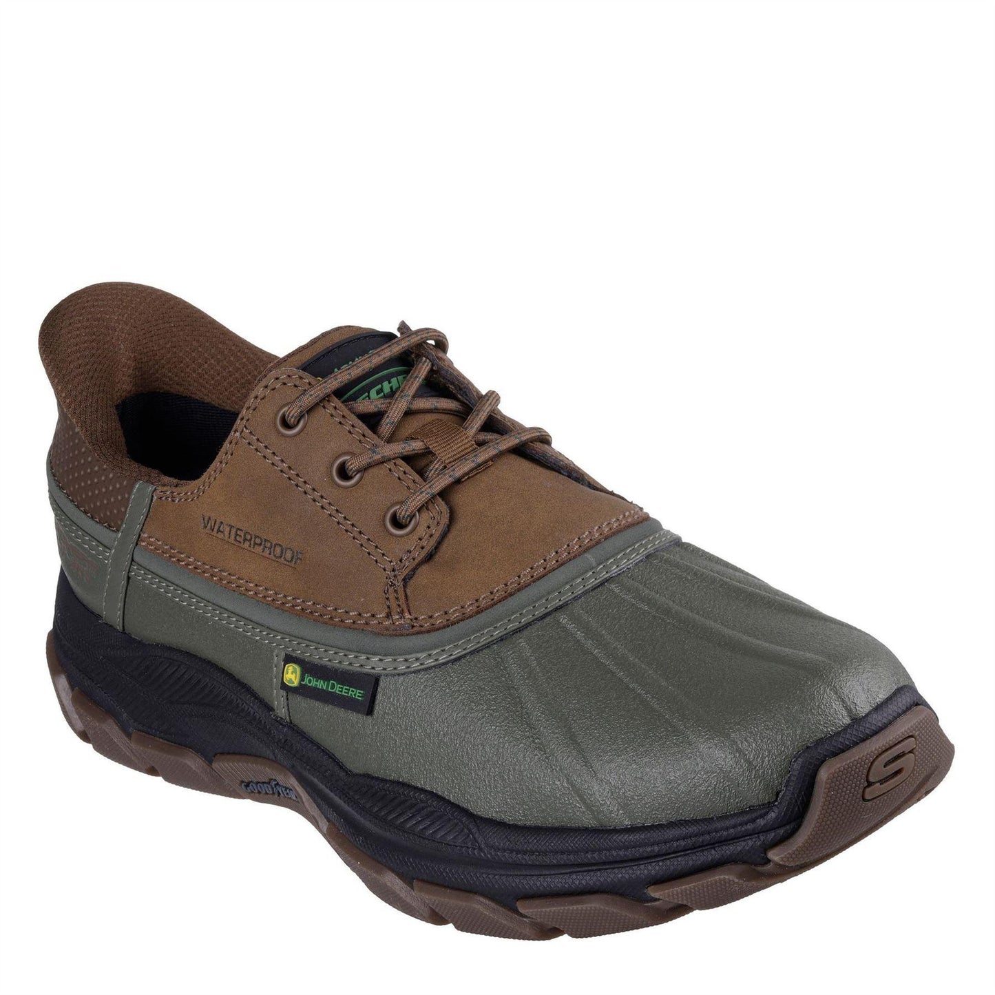 Olive-Brown - Side - Skechers Mens Deere Respected Leather Walking Boots