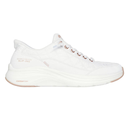 White-Gold - Front - Skechers Womens-Ladies Foam Trainers