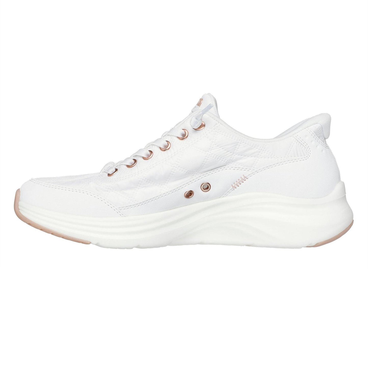 White-Gold - Back - Skechers Womens-Ladies Foam Trainers