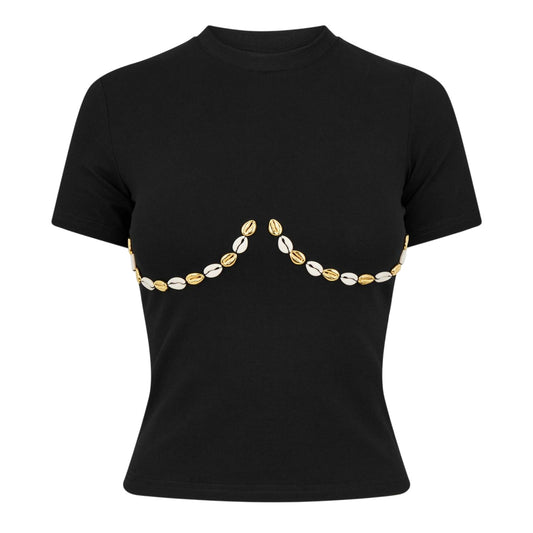 Black - Front - Never Fully Dressed Womens-Ladies Shell T-Shirt