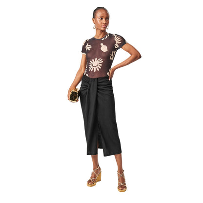 Coral - Close up - Edited Womens-Ladies Coral Sheer T-Shirt