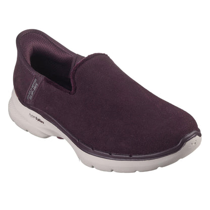 Plum - Side - Skechers Mens Gowalk6 Textile Trainers